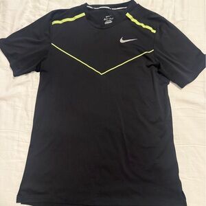 Nike Men's Black Tee with Yellow Accents